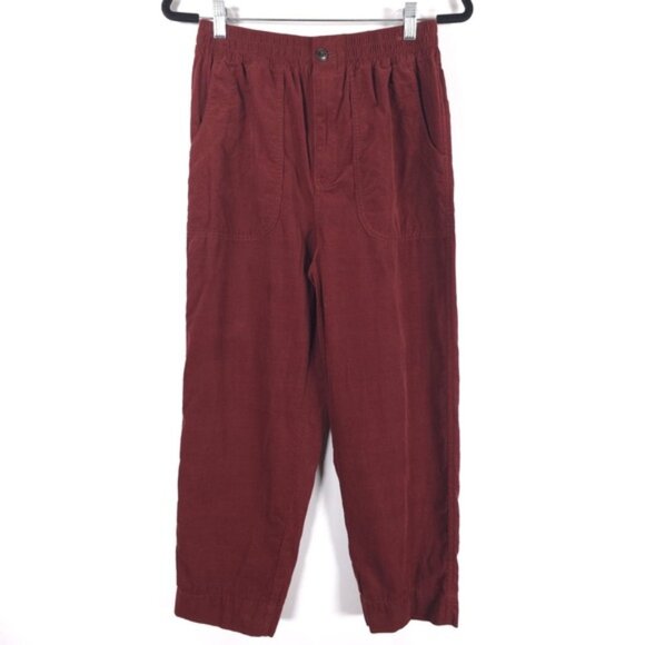 MADEWELL Huston Corduroy Zip Elastic Waist Straight Crop Pants COTTON Size SMALL - Picture 5 of 13